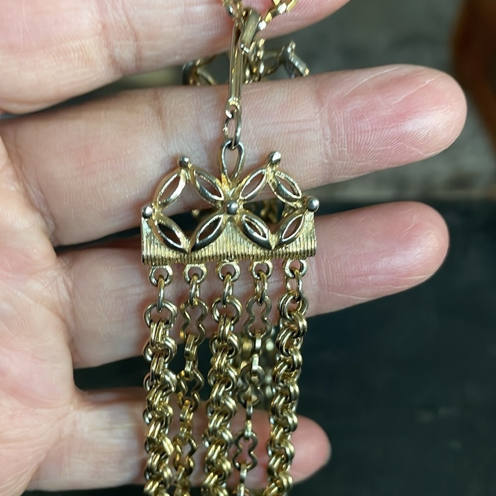 Vintage multi strand Coro chain necklace - Picture 5 of 6